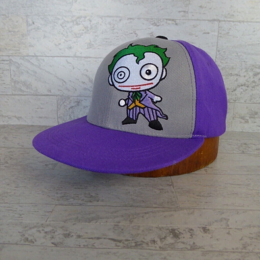 Baby Joker Hat Purple Gray Six Flags Adjustable Snapback Cap Batman DC
